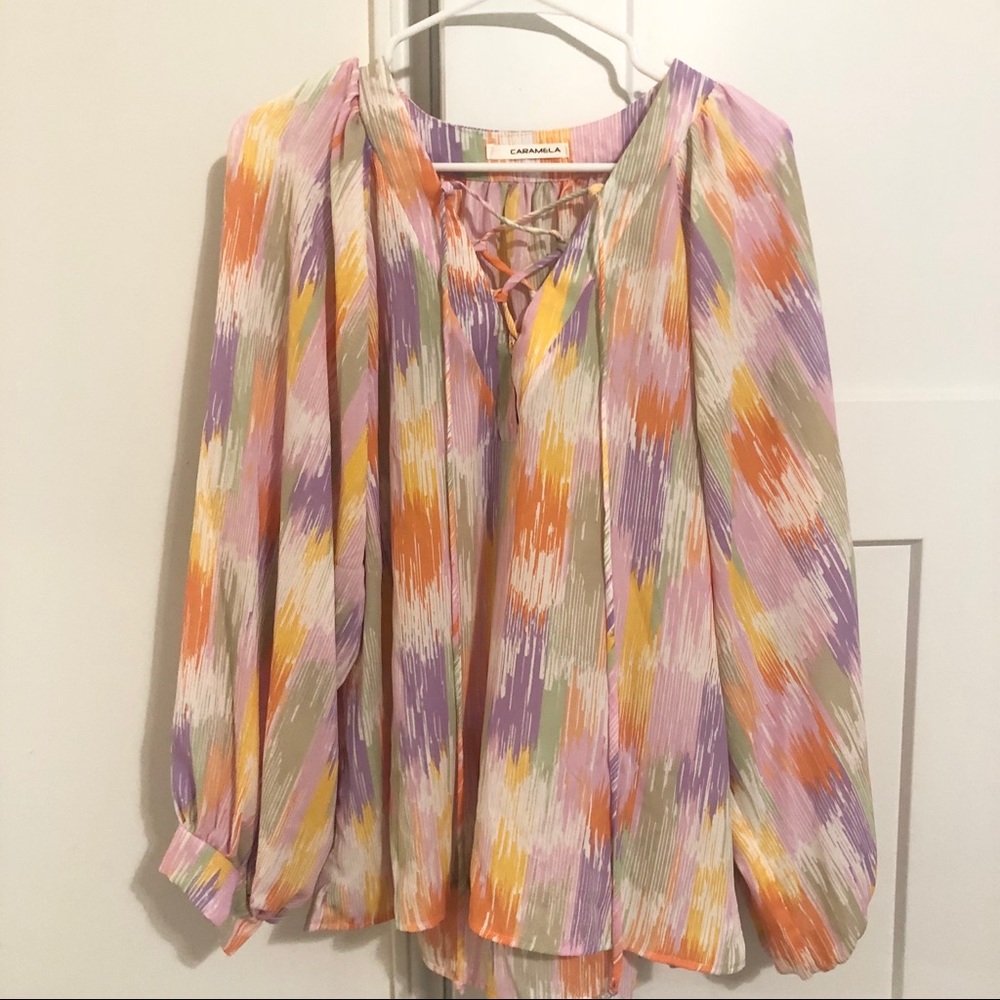 Multicolor Watercolor Blouse Size: Medium